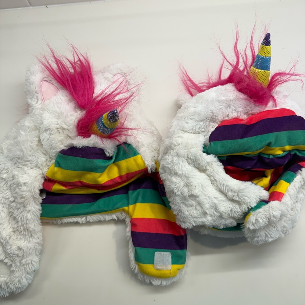 Lazy One Rainbow Striped Plush Hat
